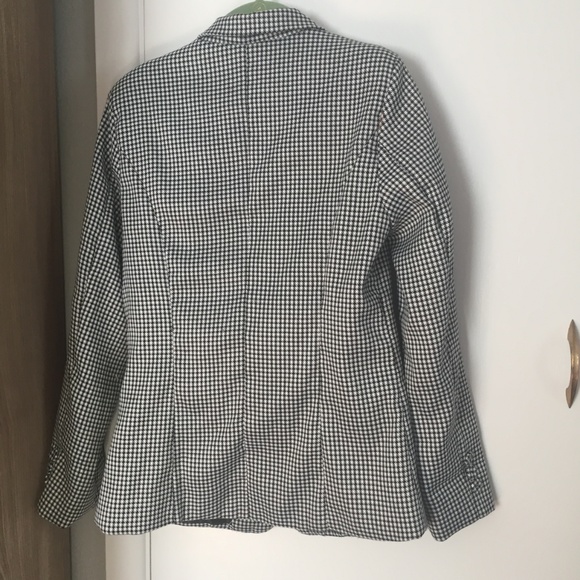 Houndstooth Blazer Button Detail Front Pockets - Picture 6 of 6